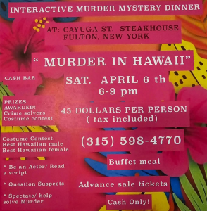 Cayuga St. Steakhouse Murder Mystery Dinner