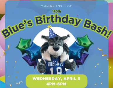 Blue's Birthday Bash April 3 from 4-6 PM