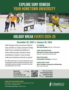 SUNY Oswego Holiday Break Events 2025-26