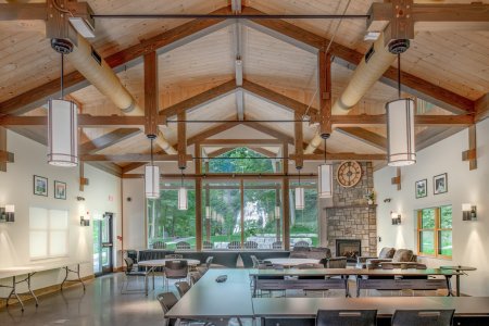 Cascades Hall multi-purpose building at Delphi Falls County Park 