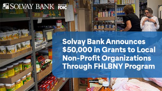 Solvay Bank Announces $50,000 to Local Non-Profit Organizations In Partnership with the Federal Home Loan Bank of New York
