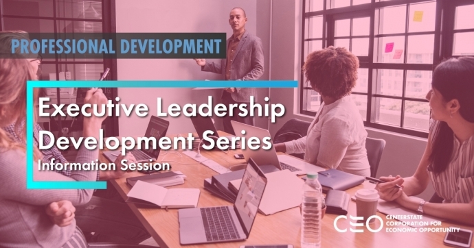 Leadership executive development INFO SESSION event graphic