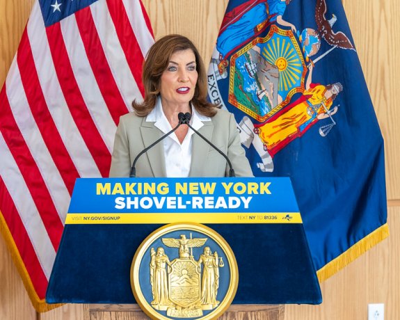 Gov. Hochul Shovel Ready Podium