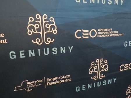 Genius Ny Logo On Backdrop Er B