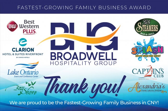 Broadwell Hospitality Group Featured as CNYBJ's Fastest-Growing Family Business
