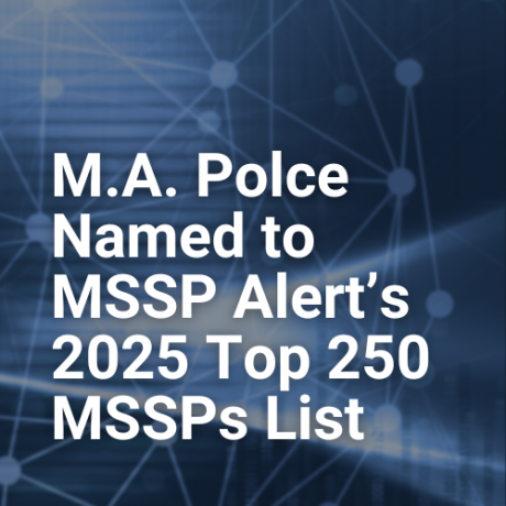 A thumbnail reading the news article's headline: "M.A. Polce Named to MSSP Alert’s 2025 Top 250 Managed Security Service Providers List for Sixth Consecutive Year"