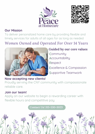Peace at HomeCare, Compassionate Care in CNY 