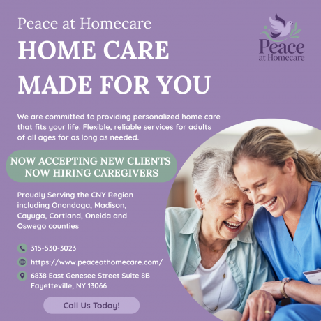 PEACE At HomeCare Now Hiring & Accepting New Clients