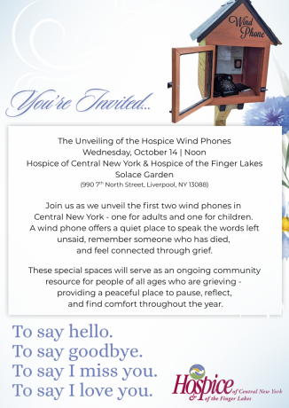 Wind phone unveiling invitation