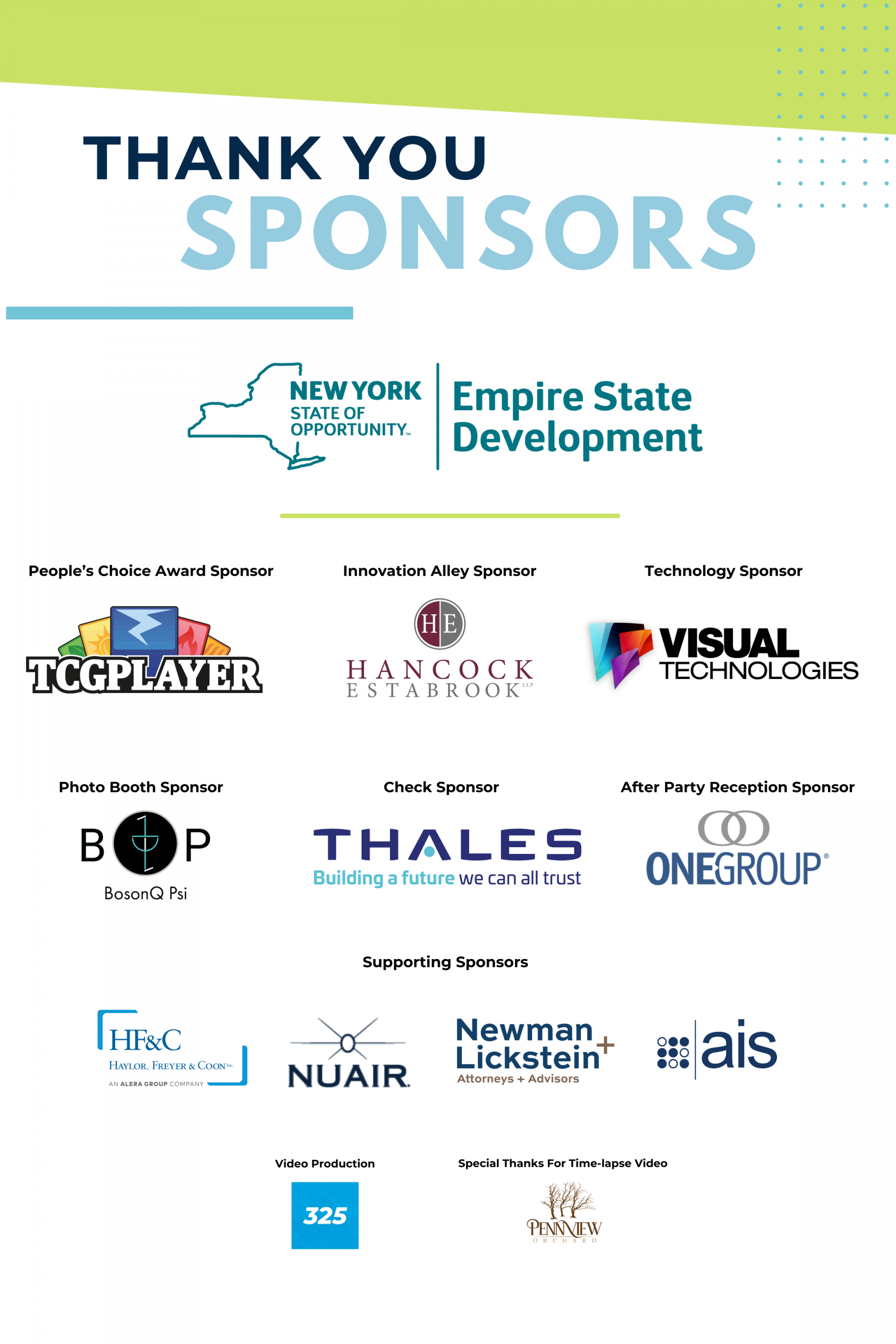 Innovation night sponsors
